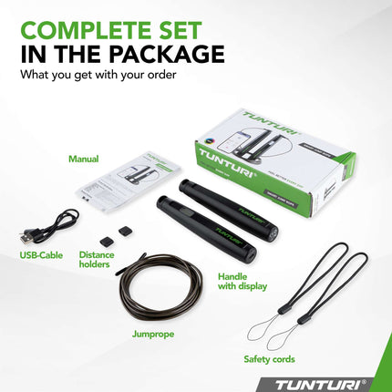 Hyppynaru TUNTURI Smart Jump Rope näytöllä ja sovelluksella