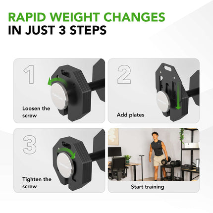 Hantel TUNTURI Rapid Adjustable Dumbbell 20kg