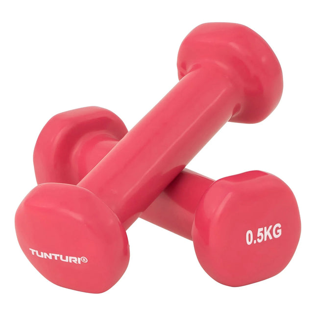 Käsipainot TUNTURI Vinyylikäsipainot 2 x 0,5 kg, pinkki
