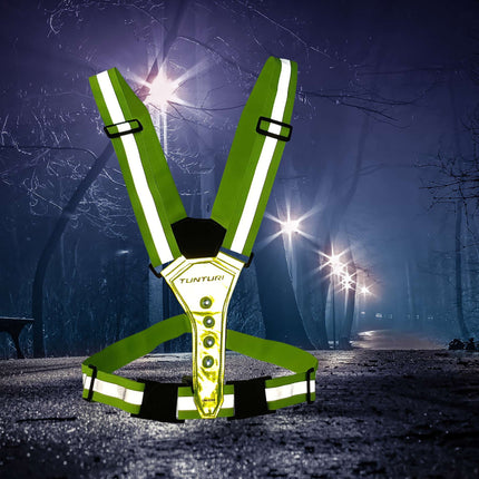 Heijastinliivi, juoksuliivi Tunturi X-muotoinen LED-vyö