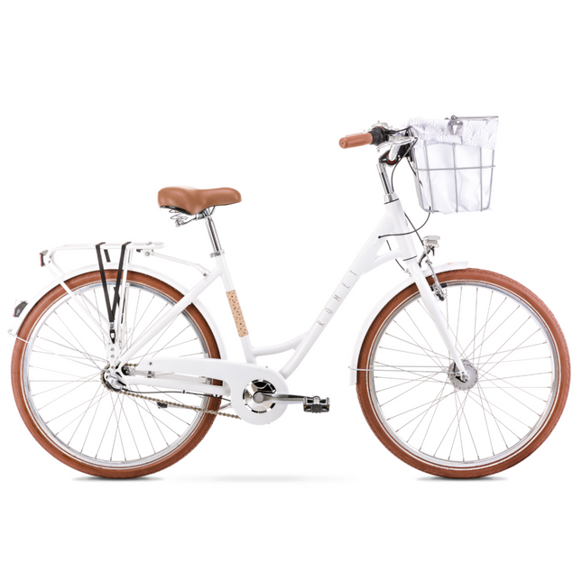 ROMET Pop Art Classic -polkupyörä, etukori, valkoinen (M)