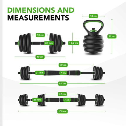 Voimaharjoittelusetti TUNTURI Barbell & Dumbbell Set 20 kg