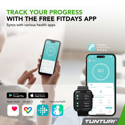TUNTURI SC30 älyvaaka sovelluksella, valkoinen