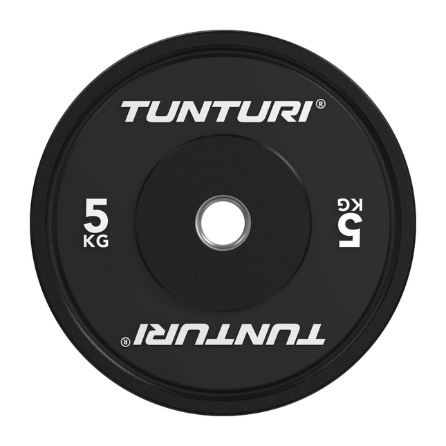 TUNTURI Platinum -puskurilevypaino, musta, 50 mm, 5 kg