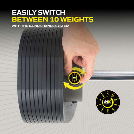 Säädettävä käsipaino TUNTURI MX100 Barbell 12,8 - 45,5 kg