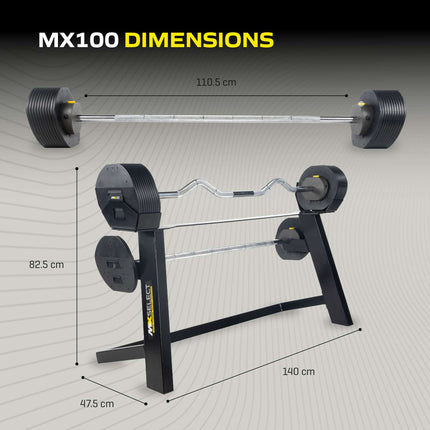Säädettävä käsipaino TUNTURI MX100 Barbell 12,8 - 45,5 kg