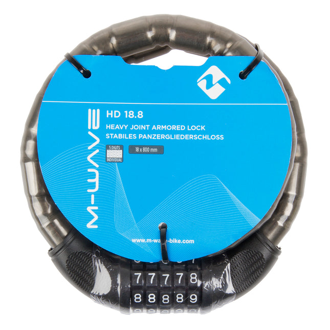Kaapelilukko M-Wave HD 18.8, 18x800mm, koodilla