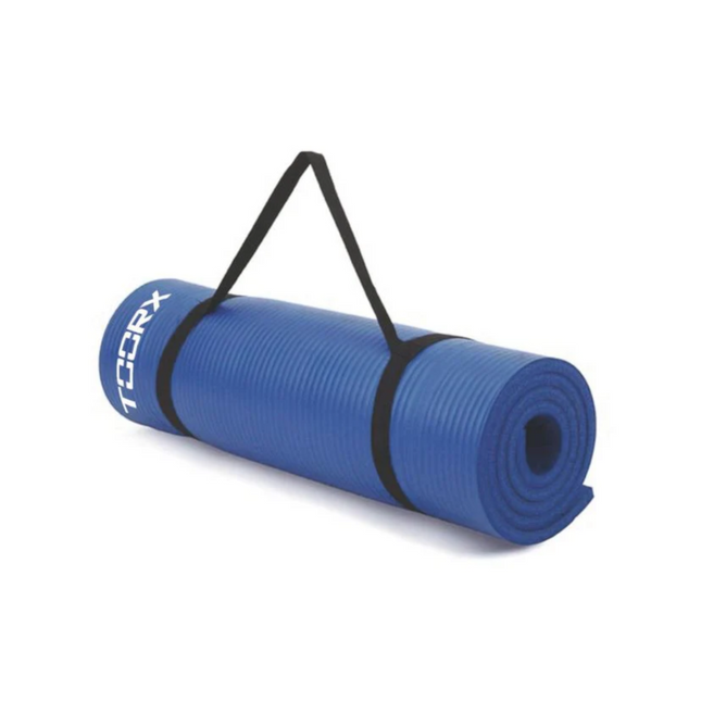 Voimistelumatto TOORX Fitnessmat kahvalla, sininen