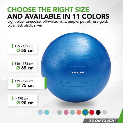 Voimistelupallo TUNTURI Gymball 75 cm, Anti-Burst, Sininen